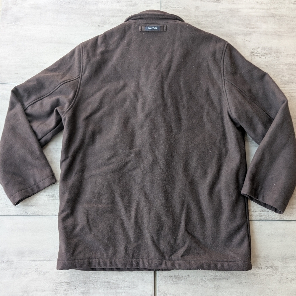 Nautica Men's Grey Wool Blend Lined Heavy Casual Everyday Jacket Coat Size XL - Picture 5 of 11